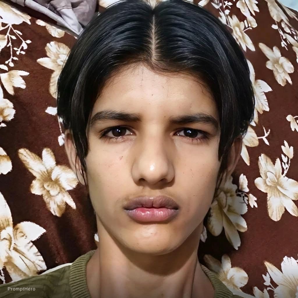 AI generated: Middle part haircut