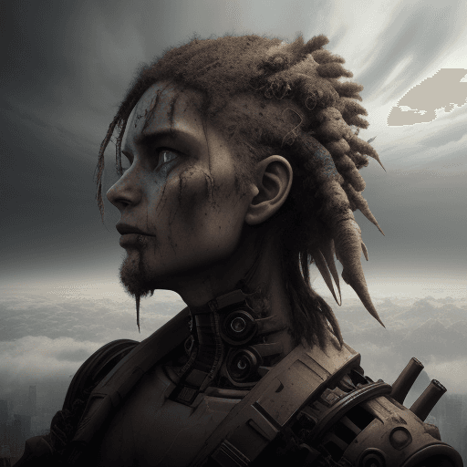AI generated: survival, human, Future, Outlook, dread , after apocalypse