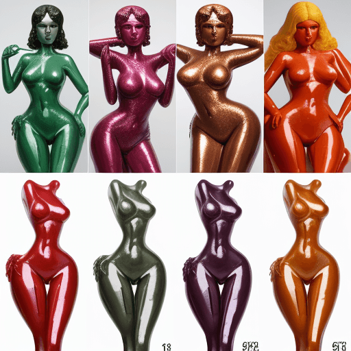 AI generated: 7 dazzling women made of wax