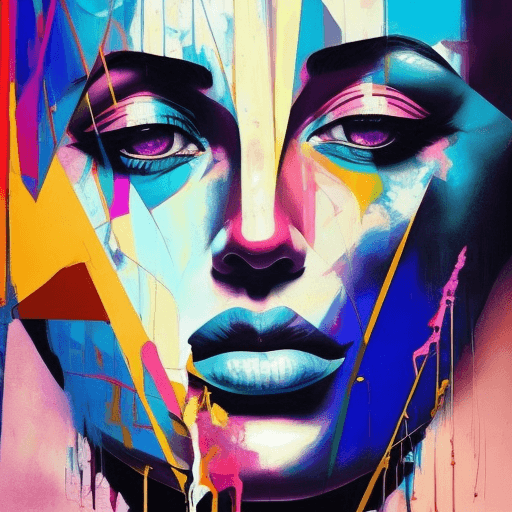 AI generated: using this image create a painting on canvas in colorful tones, in the style of martin ansin, cracke...