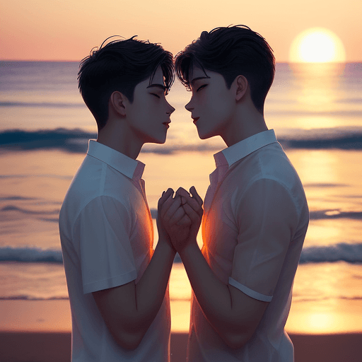 AI generated: Silent Whispers: When Love Finds Its Voice, Boys love,  perfect proportions good looking handsome, c...