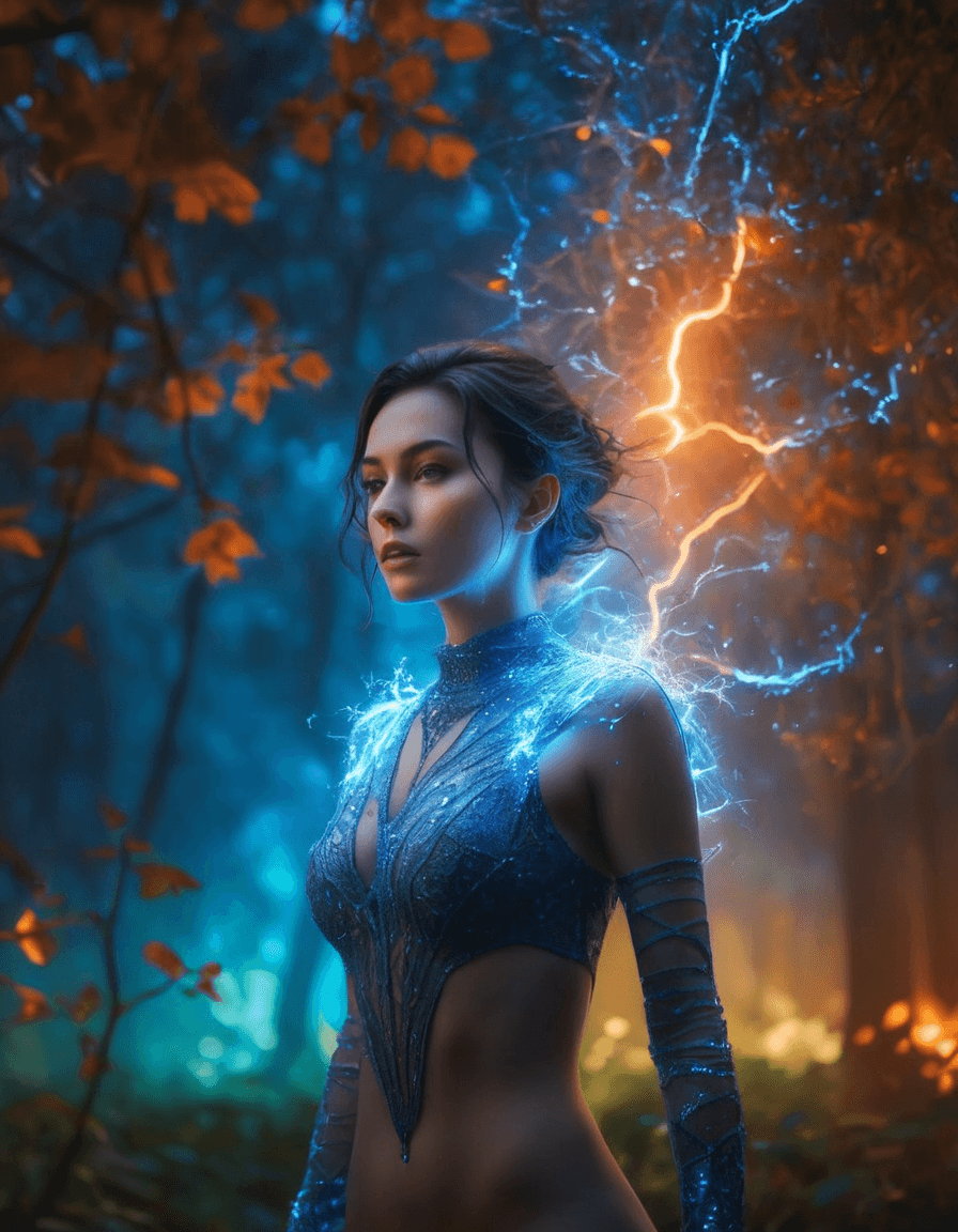 AI generated: best quality, 4k, highres, masterpiece, ultra-detailed, realistic, girl in blue lace with messy shor...