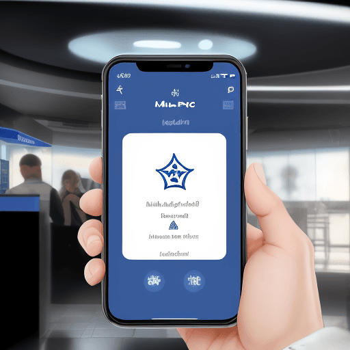 AI generated: טכנולוגיית NFC, שלט פרסום, יד יוצאת מהמסך, יד עםמכשיר טלפון , הצמד את הנייד לכאן, תלת מימד, יצירות ד...