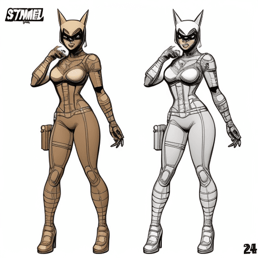 AI generated: woman dressed up as a comic book character, in the style of realistic and hyper-detailed renderings,...