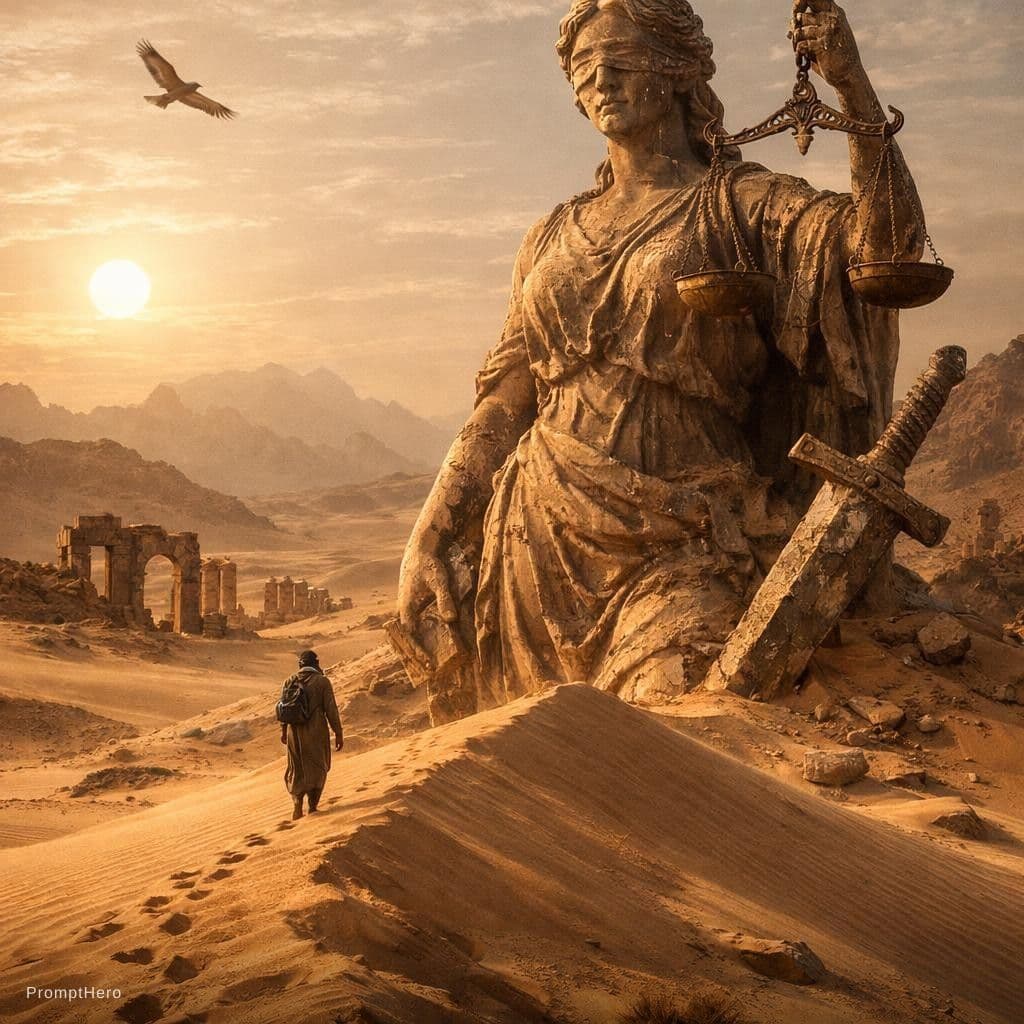 AI generated: Generate a high resolution 4k image detaild for my phone background home screen  , themis , arabian ...