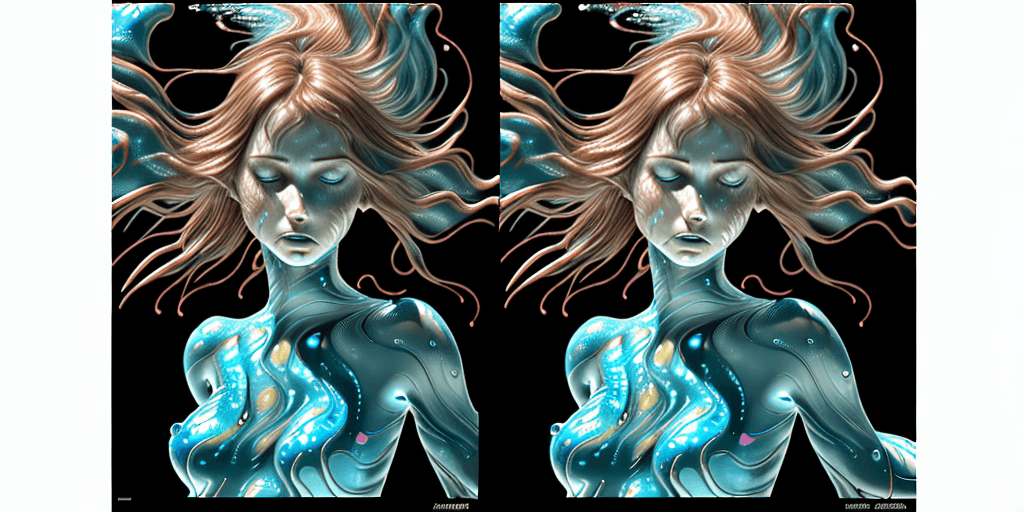 AI generated: Water texture for autodesk animation female genesis 2015, water texture for hair, in the style of ho...