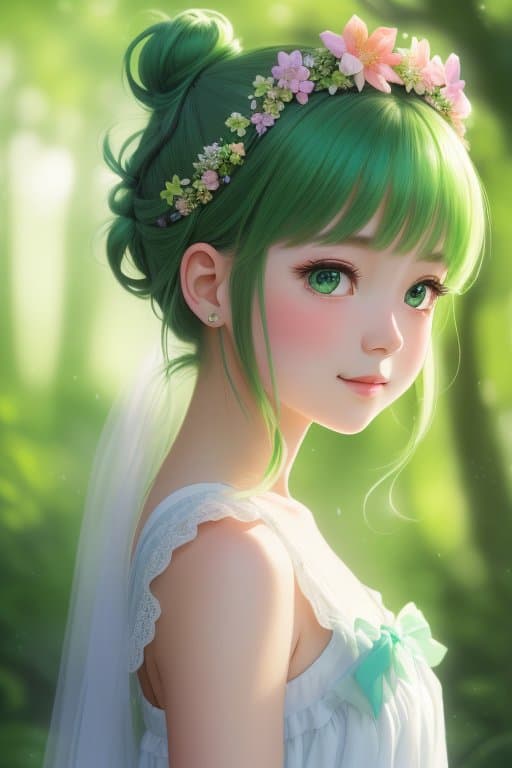 AI generated: Whimsical, 8K, photo shot from front, highly-detailed, girl with a mischievous expression, wearing a...