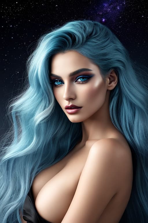 AI generated: An ethereal female portrait, makeup, smooth, mesmerizing otherworldly beauty and enigmatic charm, al...