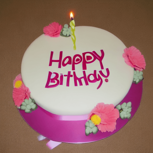 AI generated: happy birthday pictures, flowers, cake