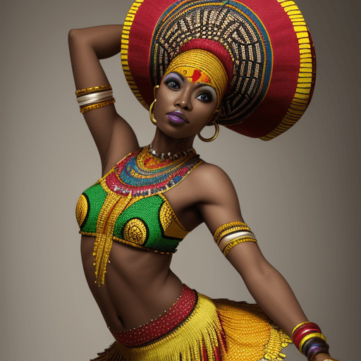 AI generated: African funk dancer, Moda photography