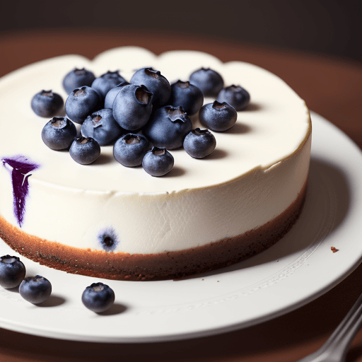 AI generated: food photography,cheese cake,blueberries,cinnamon,in a luxurious Michelin kitchen style, depth of fi...