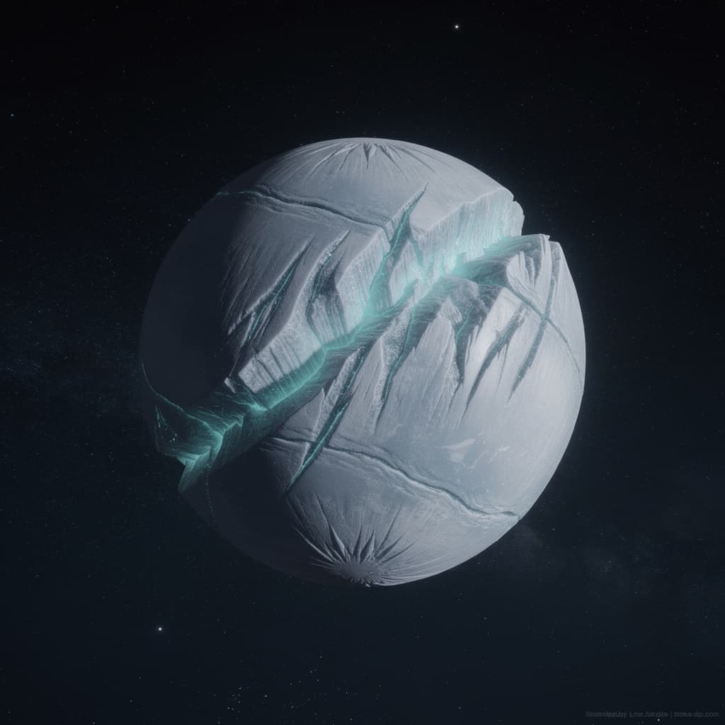 AI generated: Create a Sci-Fi image of a planet. A Rogue Ice World, Planet. Within the Void of Space.

Do not use ...