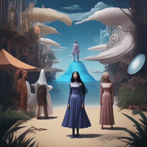 AI generated: surrealism by creating dream-like scenarios featuring characters of diverse backgrounds, surrealism ...