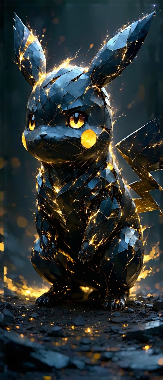 AI generated: Create an awe-inspiring masterpiece depicting a war-torn, godlike Pikachu transcending dimensional b...