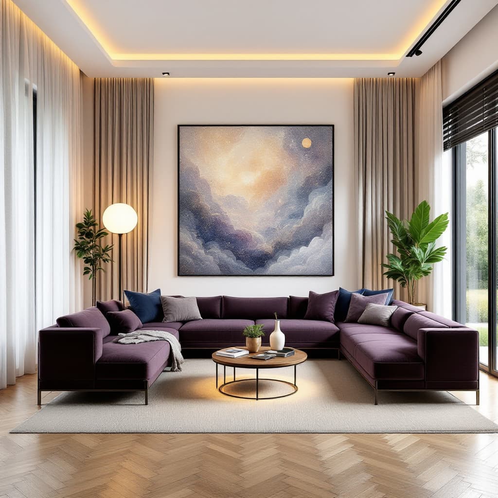 AI generated: high Here is a high-end bohemian yoga retreat featuring your celestial and mystical artwork in a pea...