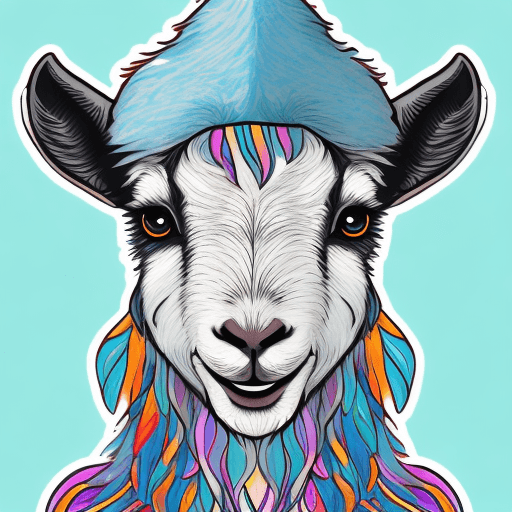 AI generated: Picture a cute goat depicted in a playful and joyful manner, exuding a sense of fun and cheerfulness...