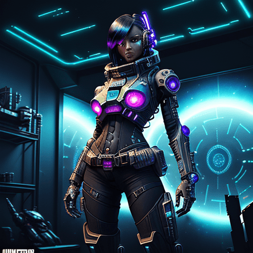 AI generated: space cowboy| futuristic western| detailed space bounty hunter attire| plasma revolver| cybernetic e...