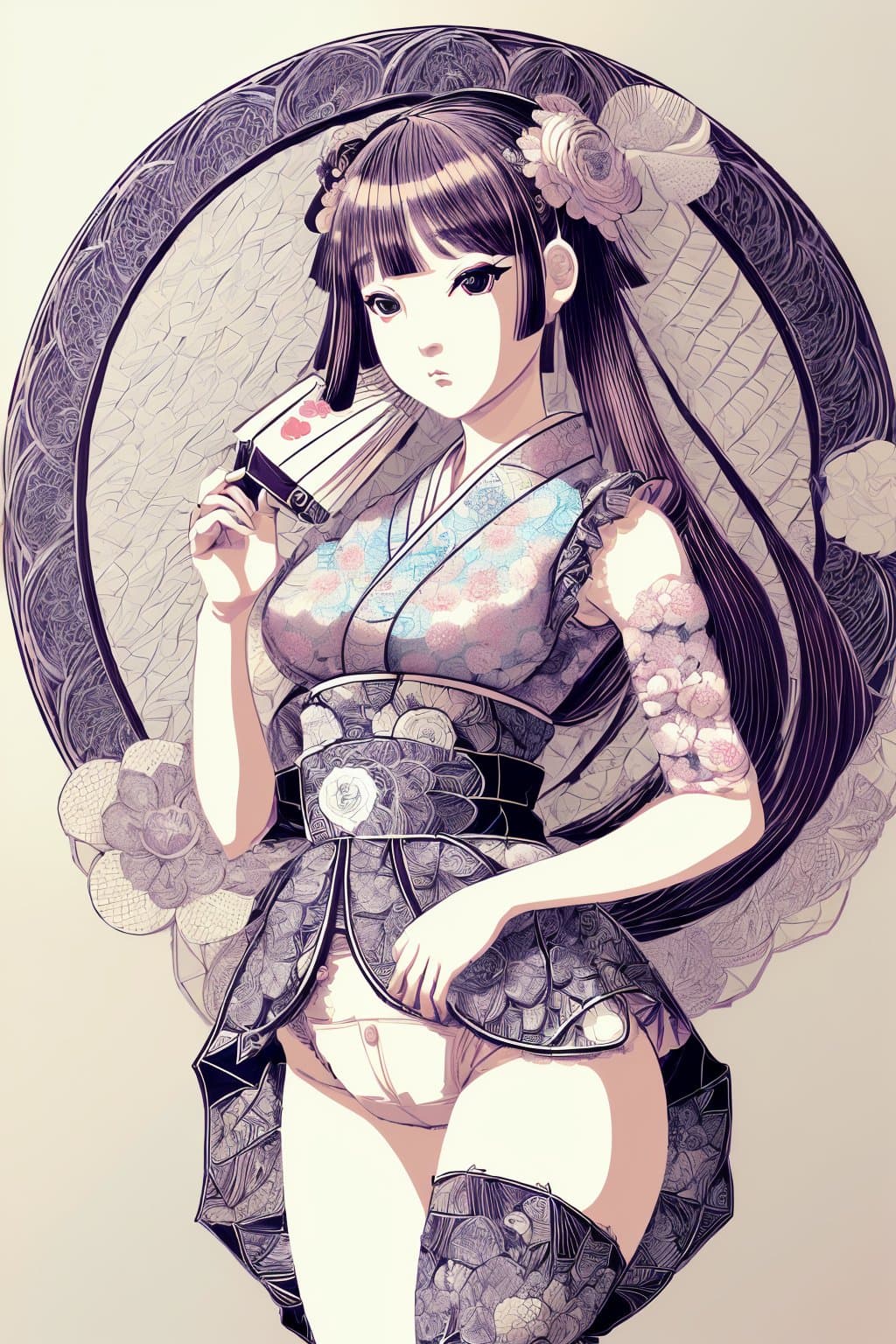 AI generated: (masterpiece, top quality, best, official art, ABDL, traditional Japanese cloth diaper, beautiful an...