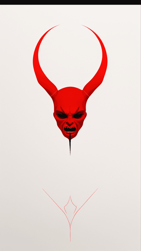 AI generated: (best quality,ultra-detailed,realistic:1.2) demonic, clean lines, minimalist artwork, vibrant color ...