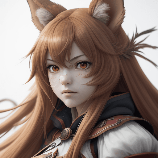 AI generated: (best quality,ultra-detalhado),centered,(Realistic) Raphtalia, (anime),(retrato),(vermelho e branco)...
