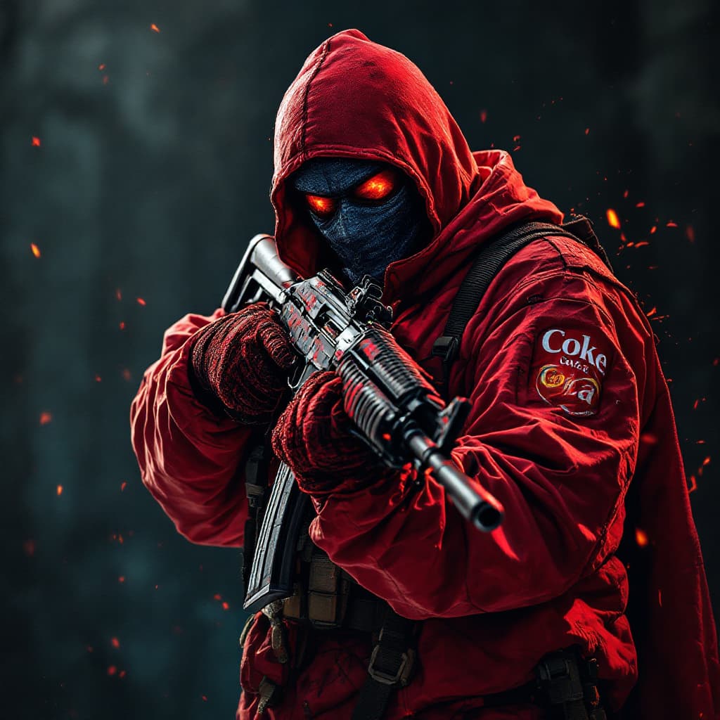 AI generated: coke cola can is a gangster warrior hold ak47 in counter strike2