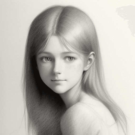 AI generated: simple pencil sketch by Odilon Redon, look like randy moore actress drawing, face only, a gorgeous w...