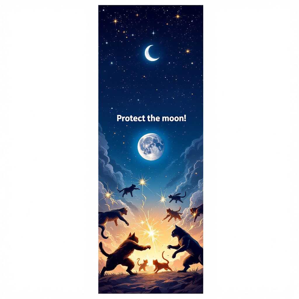 AI generated: Create an epic banner featuring the night sky and the moon in the background. In the foreground is a...