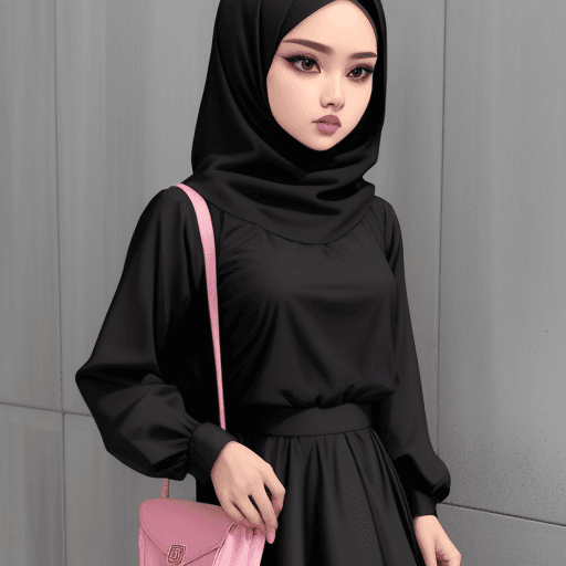 AI generated: Rose black pink pakai baju hitam, sedang bawa pedang keren