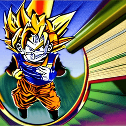 AI generated: Goku, draw anime style by Akira Toriyama, high-detailed, green eyes, punky style, future clothes sty...