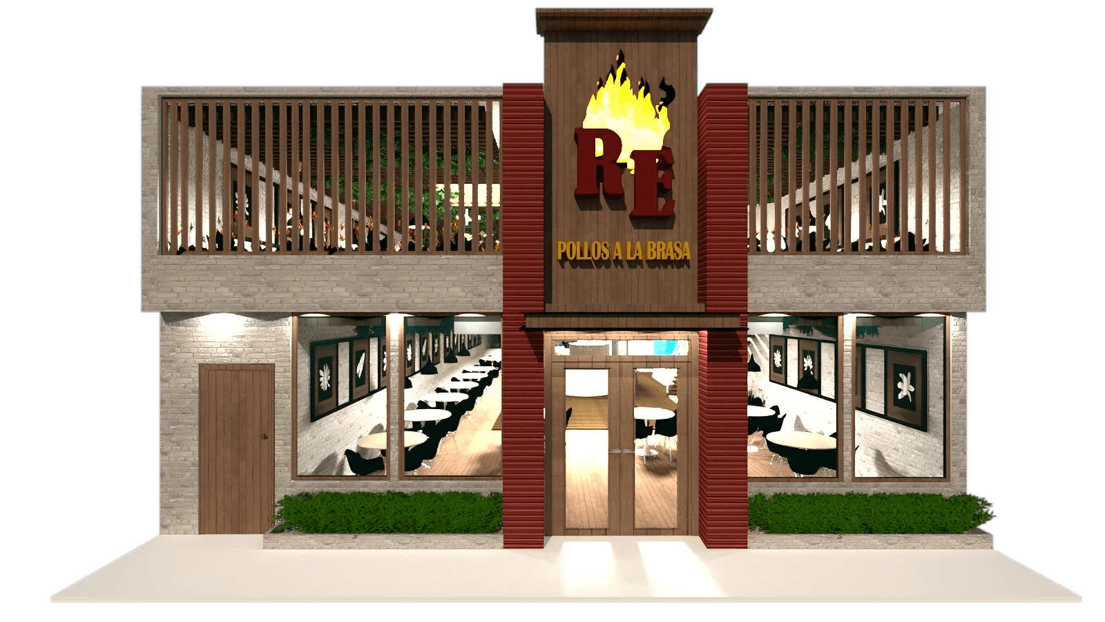 AI generated: fachada d euna polleria trabajo de arquitectura 