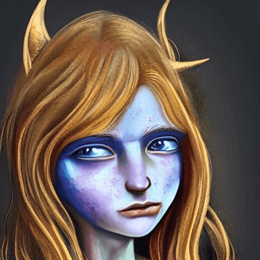 AI generated: (insanely detailed, masterpiece:1.2) , oil painting, D&D fantasy, (blue skinned female elf, blue ski...