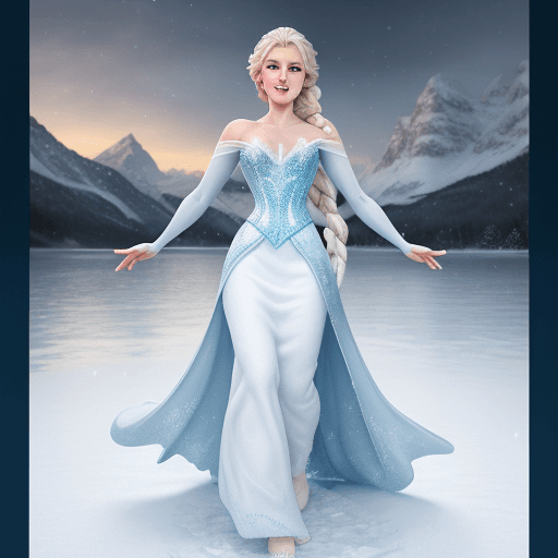 AI generated: Elsa from Disney Live series, (detailed stunning snow environment), cinematic, cover art, full body,...