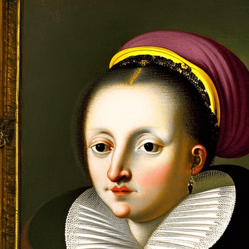 AI generated: Sofonisba Anguissola's painting depicting a baroque portrait, young woman