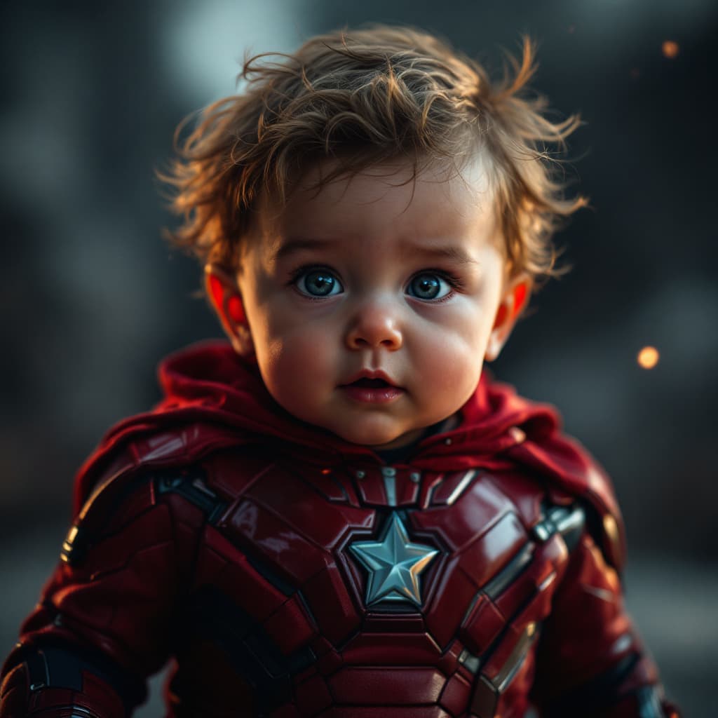 AI generated: all marvel hero in a baby, realistic, cinematic