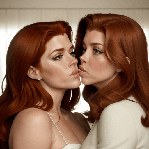 AI generated: kate walsh amy adams kissing each other