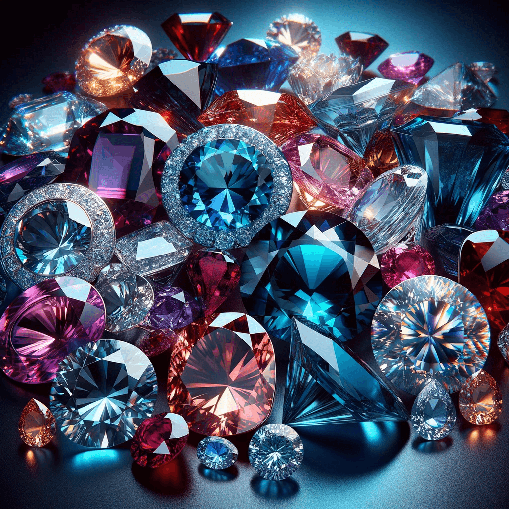 AI generated: Generate a captivating image showcasing a diverse array of gemstones with exceptional realism. Each ...