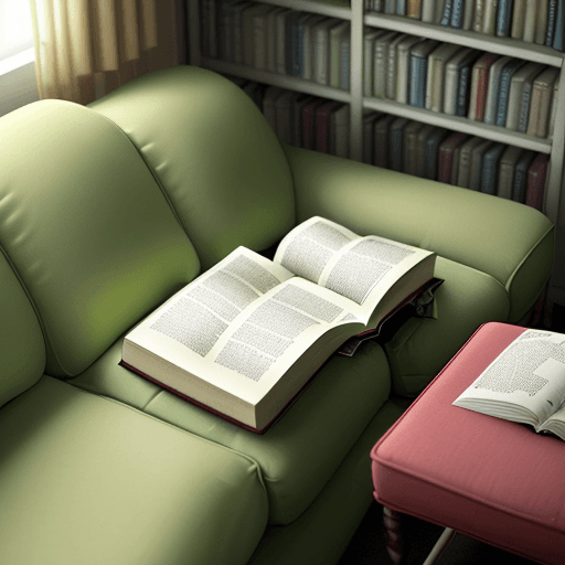 AI generated: A fat lipidic Bacteria, Pseudomonas style, which is reading a book. Is using a Sofa, and the book is...