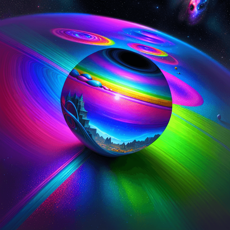 AI generated: Hyper realistic colourful dimension, fantasy, space, 8k