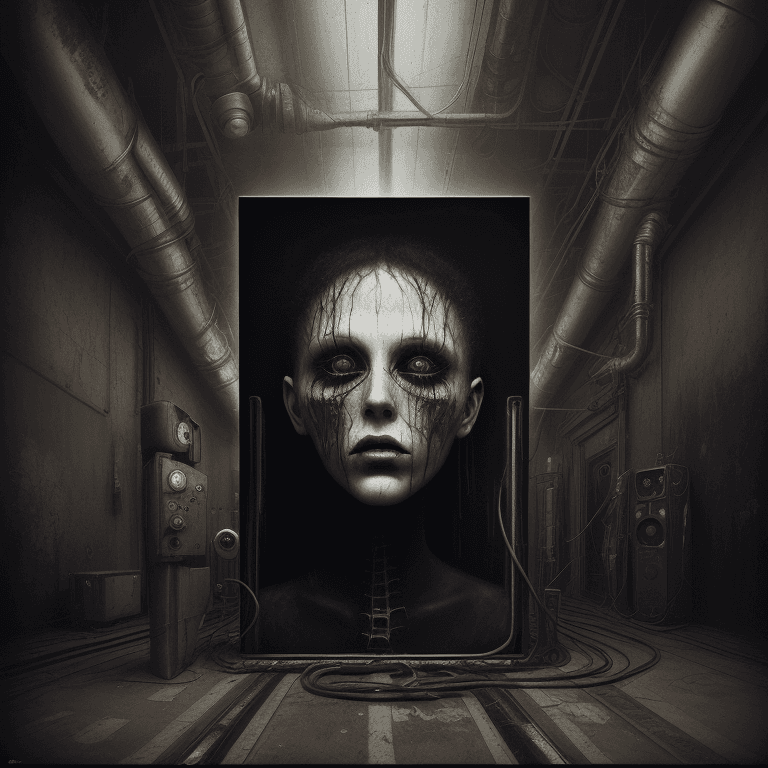 AI generated: music Album cover picture, surreal art, oil picture, industrial rock