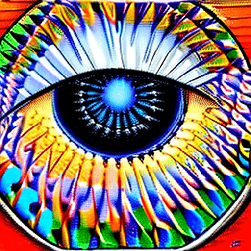 AI generated: A vibrant and colorful artistic representation of an eye. The eye is the central focus, with its iri...