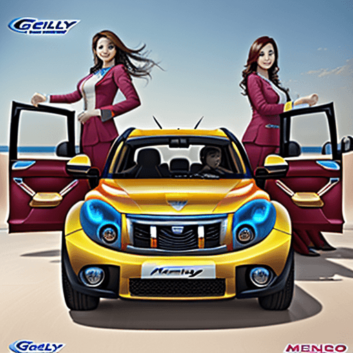 AI generated: Geely Monjaro Car advertisement , in Doha Qatar , realistic, colorful.  