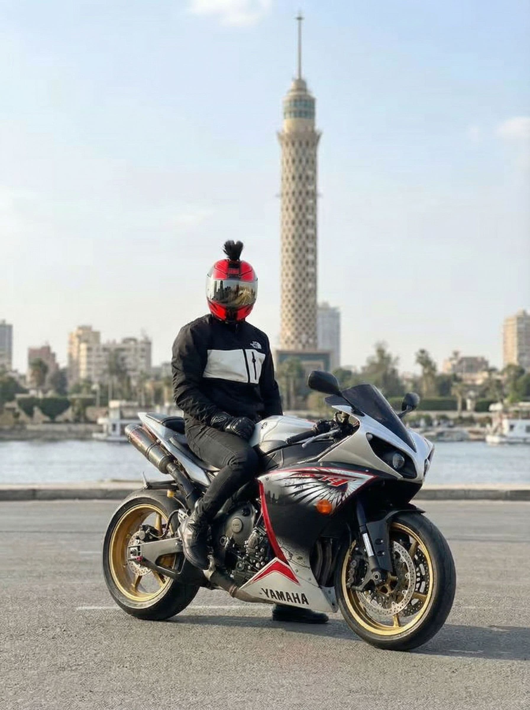 AI generated: Change the biker bike to be the uploaded bike