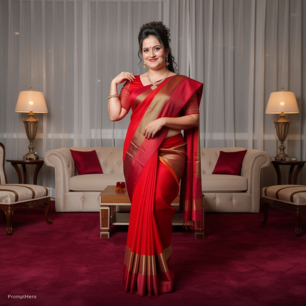AI generated: full body view of most beautiful girl as most beautiful indian realstic girl with plus size FLAT sto...
