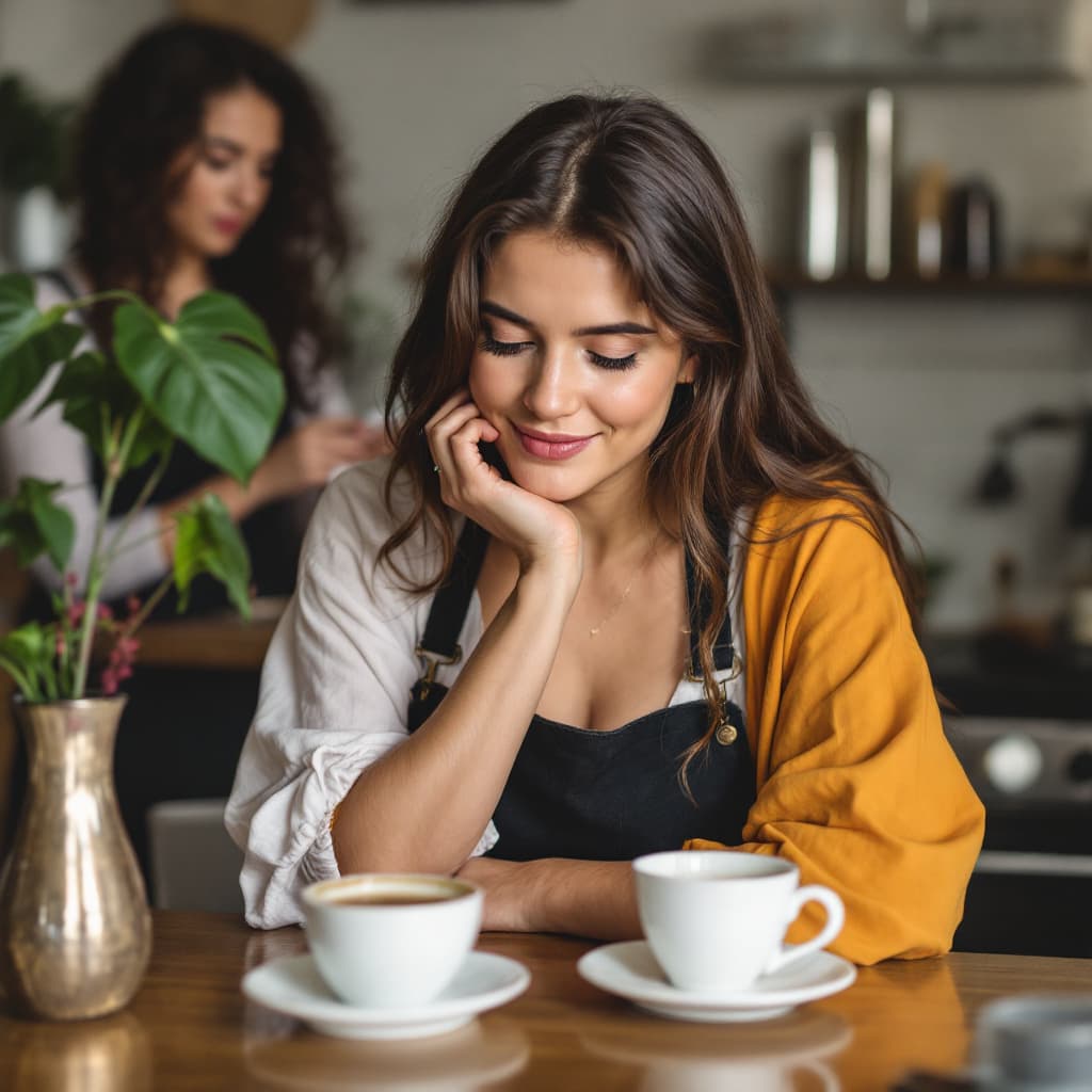 AI generated: woman and coffee