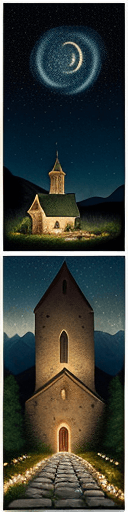 AI generated: Design of an illustrated advertising poster, about the birth of Jesus in a stable, surrounded by a s...