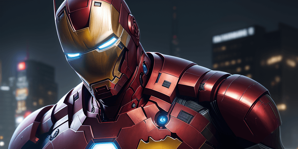 AI generated: iron man, batman, photorealism, future, futurism, mechanics, portrait, full face, film frame, cinema...