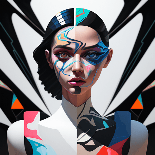 AI generated: gouache illustration, super realistic DMT style fashion photoshoot with beautiful model. Eyes open, ...
