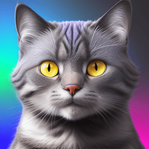 AI generated: Ilustracion geométrica de un gato ultra colorida con detalles en 4K y calidad HD. Utiliza líneas y f...
