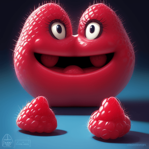 AI generated: A happy cartoon Raspberry fruit, Pixar Style, perfect composition, 8k artistic photography, photorea...
