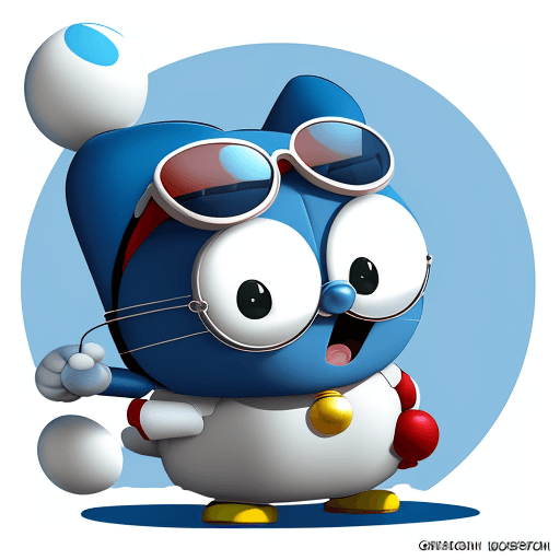 AI generated: Create a high-resolution (4K) vector image of Doraemon wearing sunglasses. The image should have a t...